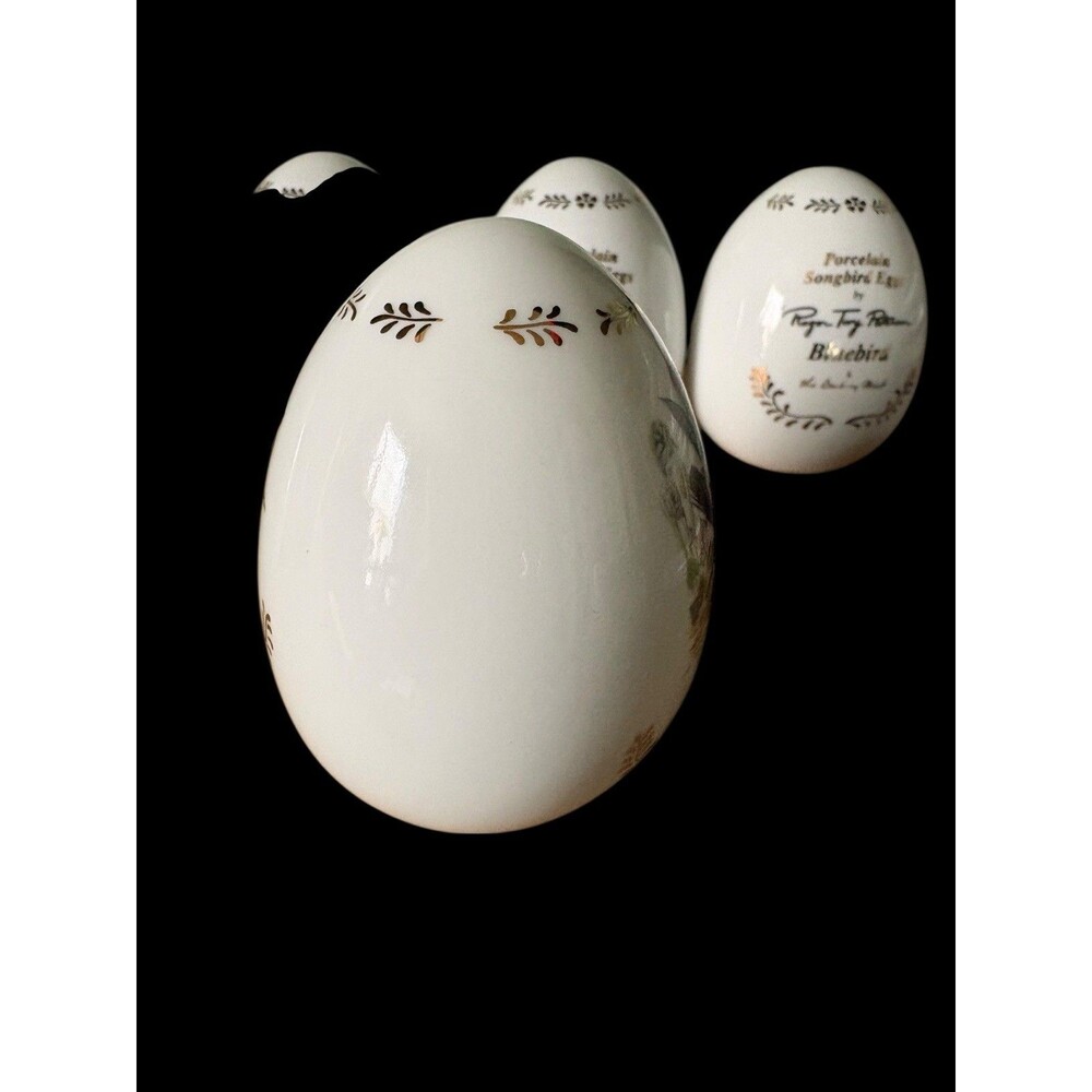 Danbury Mint Roger Tory Peterson Porcelain Songbird Egg Towhee 1995 - Picture 4 of 6